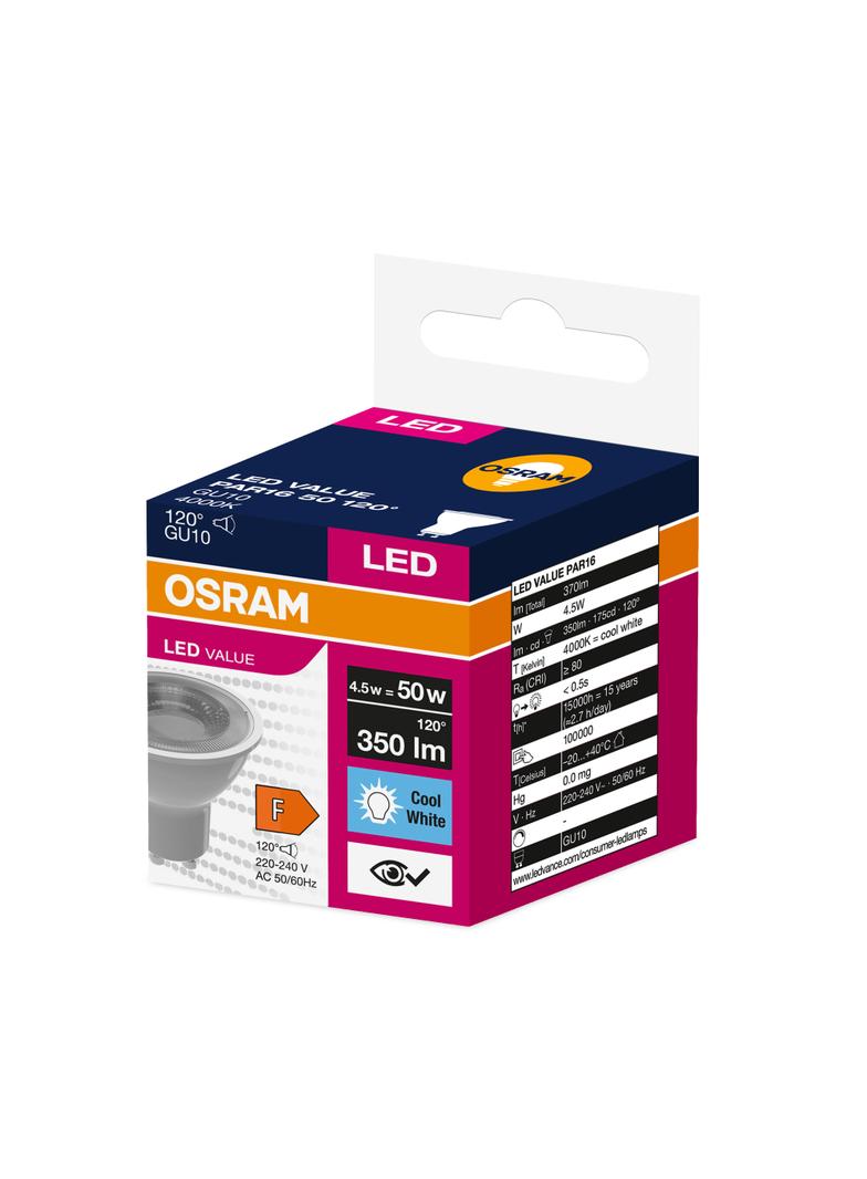 Żarówka LED GU10 5W 350lm 120st. 4000K neutralna biel VALUE OSRAM