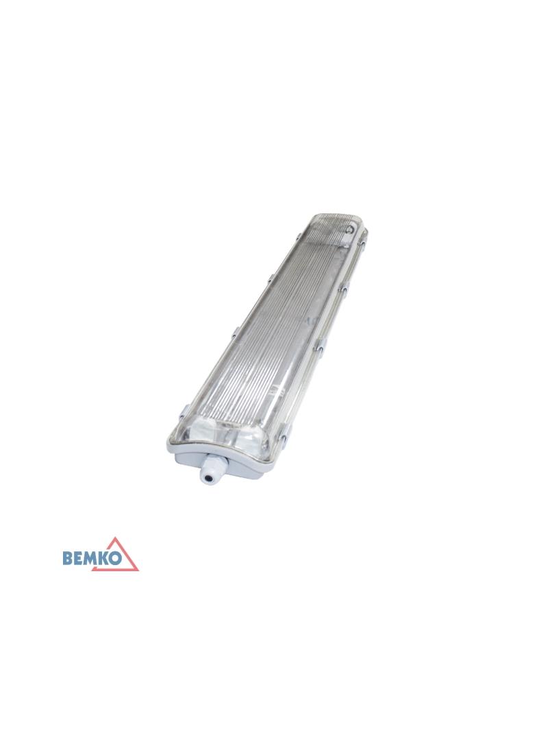 OPRAWA HERMETYCZNA "EMPTY" 60CM 2xT8LED PC, KLOSZ PRYZMATYCZNY