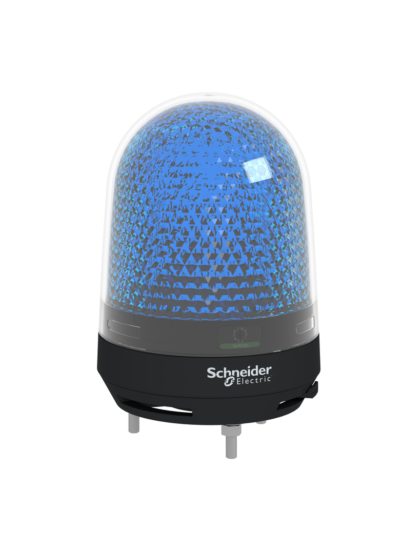 Harmony XVR Sygnalizator świetlny z brzęczkiem niebieski fi100 70-90 dB zintegrowany LED 12-24V DC XVR3B06S Schneider