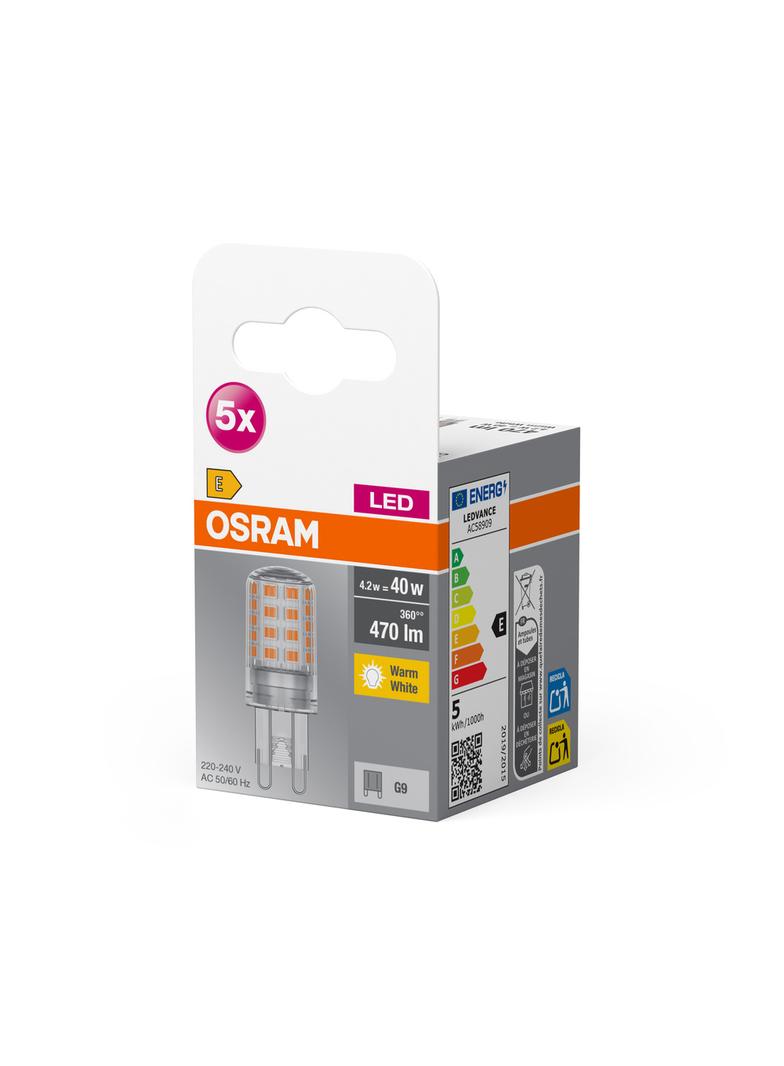 Lampa LED BASE SPECIAL PIN CL 40 non-dim 4.2W/827 G9 LEDVANCE - opk. 5 szt