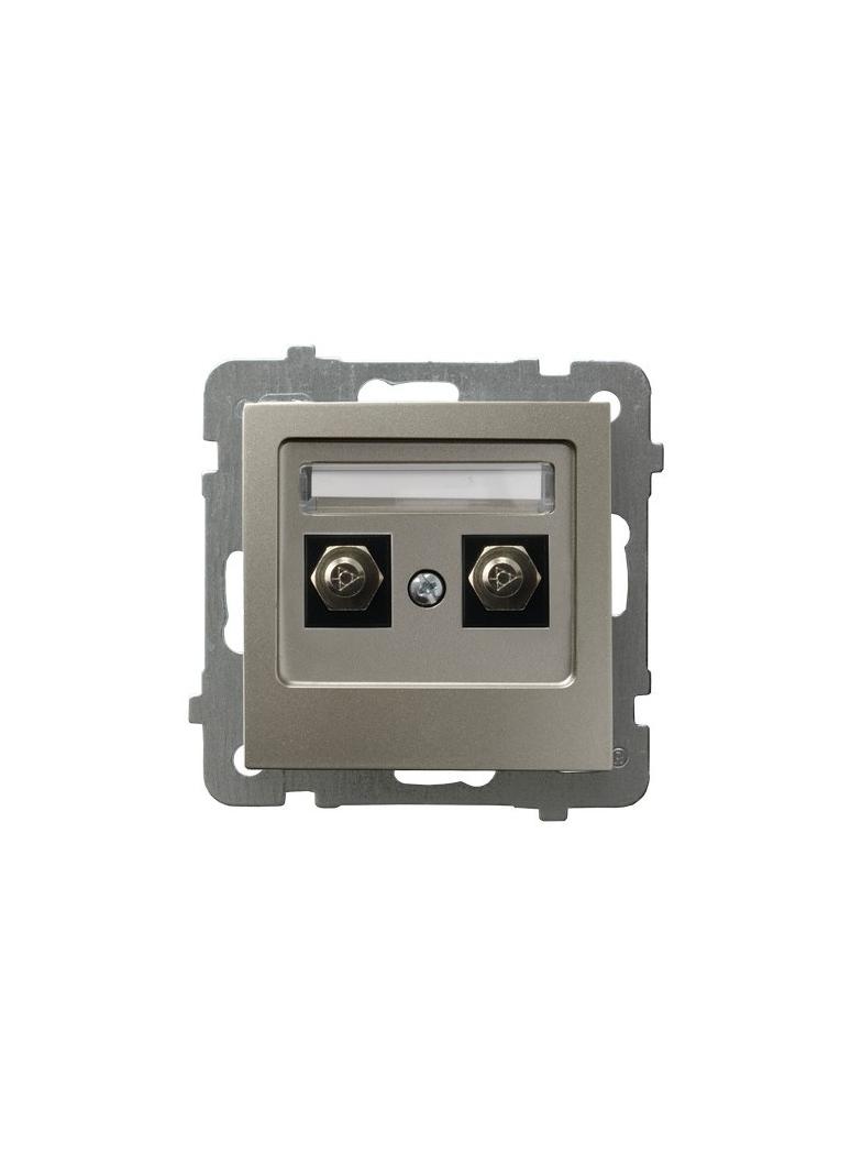 AS Gniazdo ekwipotencjalne podwójne - kolor satyna light