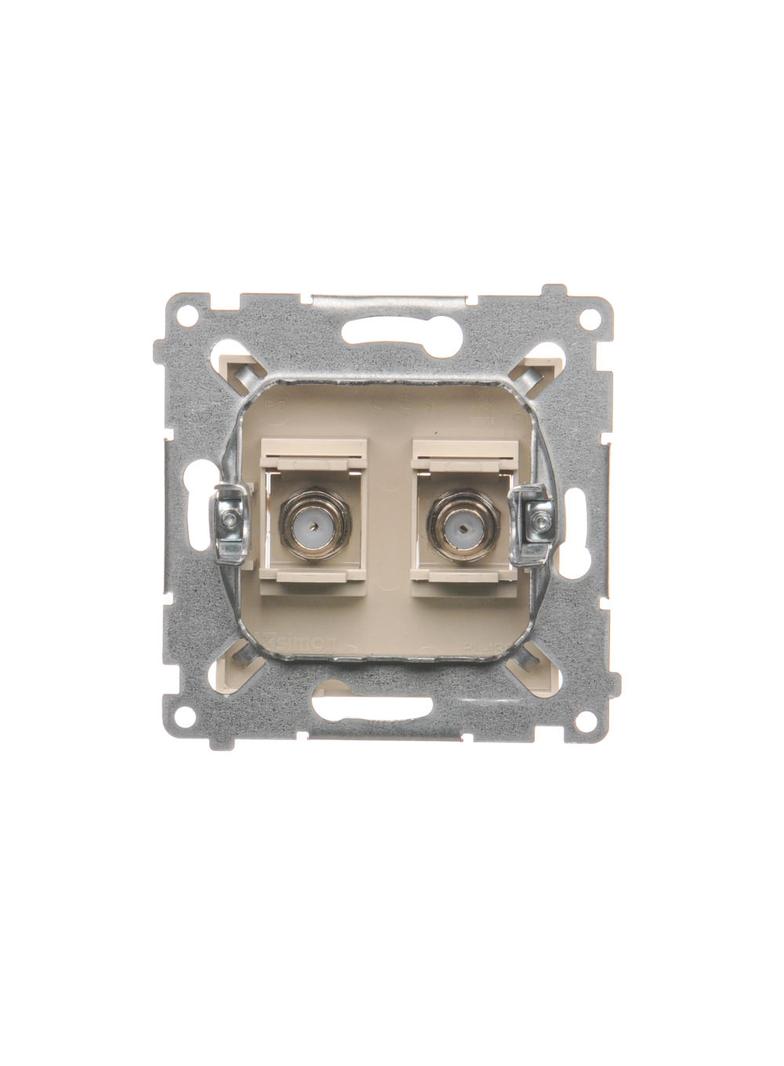 Simon 54 Gniazdo antenowe typu podwójne Do instalacji indywidualnych kremowy