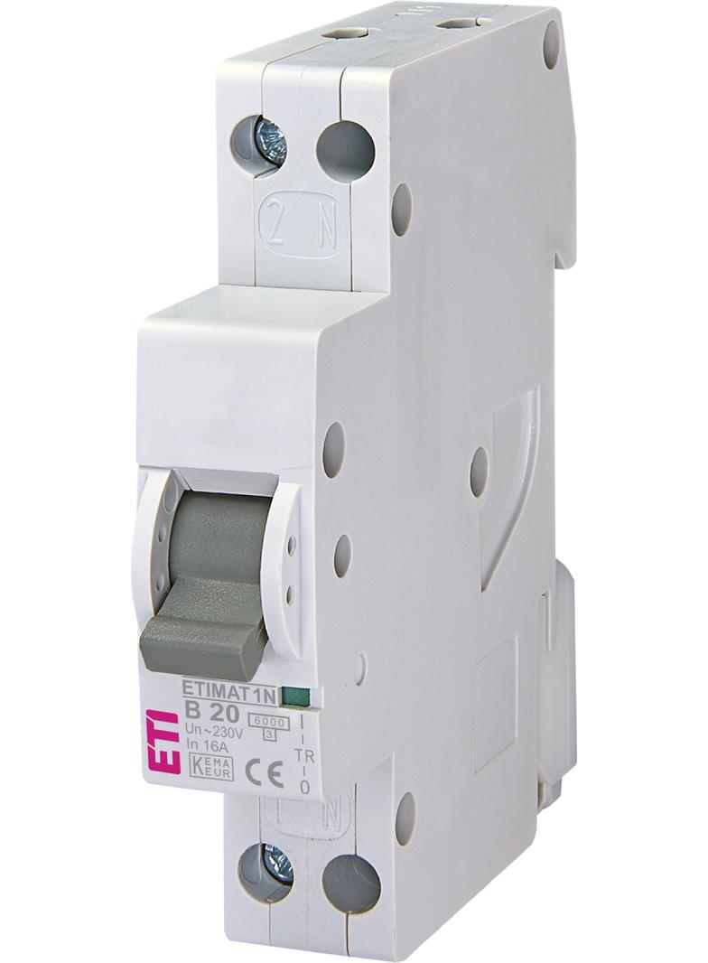 Wyłącznik nadprądowy MAT 1N 1P+N B20 002191105 ETI
