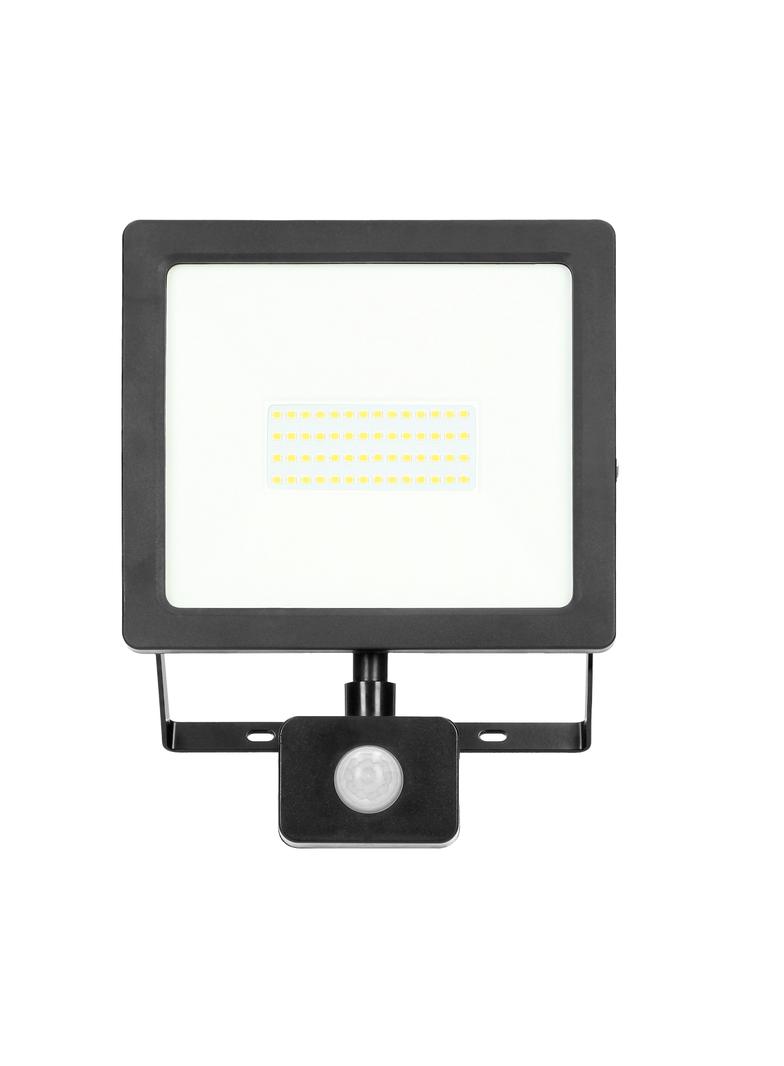 ALLED 50W Naświetlacz LED z PIR 4000lm IP44 4000K Alu+szkło FL/R-3 ORNO