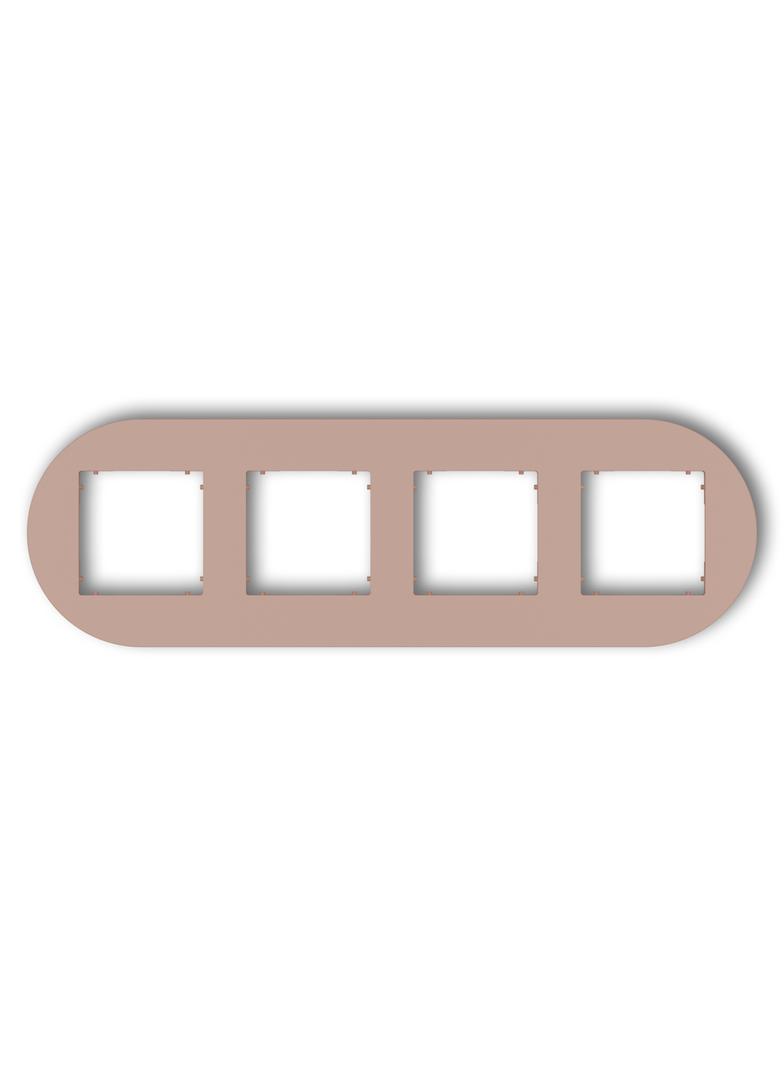 MINI Ramka uniwersalna poczwórna okrągła z tworzywa łososiowy