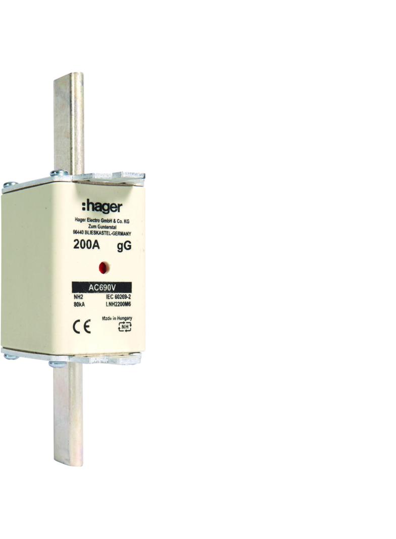 Wkładka bezp. nożowa NH2 wsk.podw. uchwyt nieiz. gG 200A 690VAC LNH2200M6 HAGER