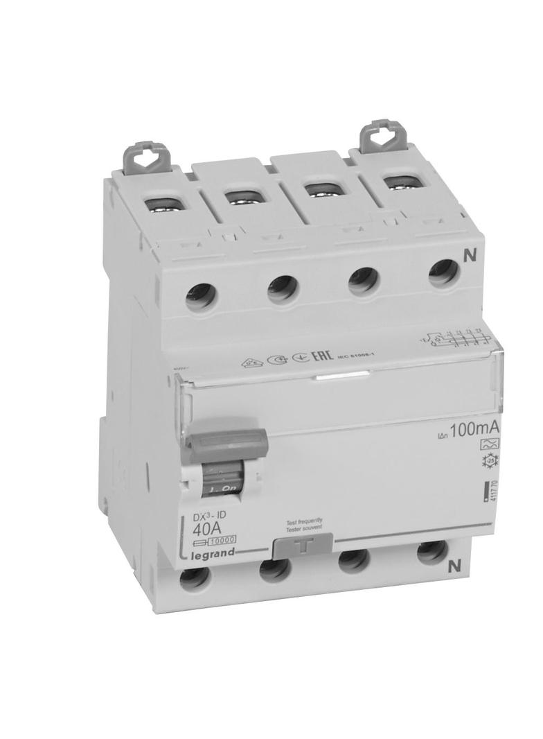 WYŁĄCZNIK RÓŻNICOWOPRĄDOWY P 304 4P 40A 100MA TYP A SERII DX3, Legrand