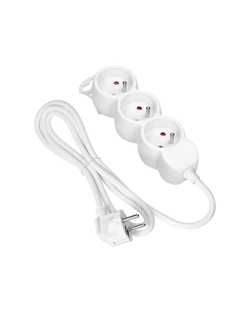 Przedłużacz potrójny listwa zasilająca 3 gniazda kabel 1,4m biały 2300W ES-8/W/1,4 ORNO