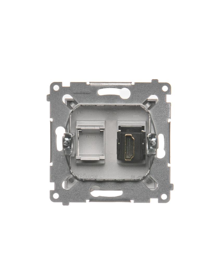 Simon 54 Gniazdo HDMI srebrny mat
