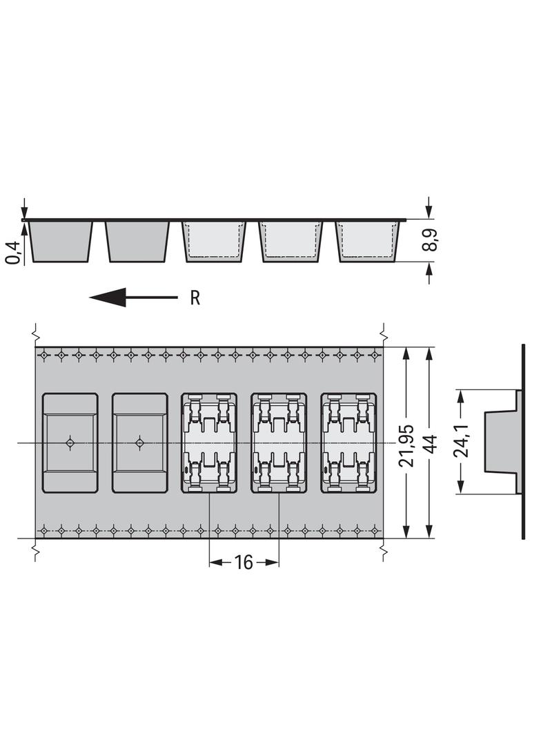 złączka SMD-Through-Board do pł.druk.