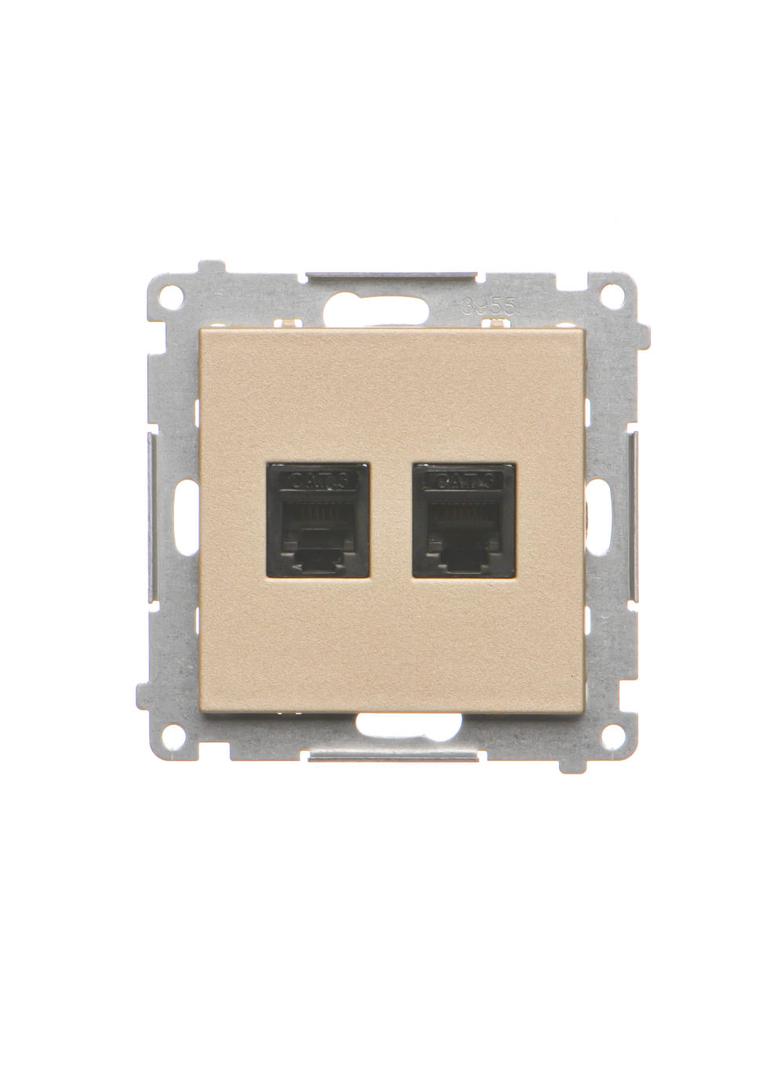 Simon 55 Gniazdo telefoniczne podwójne RJ12 Szampański mat