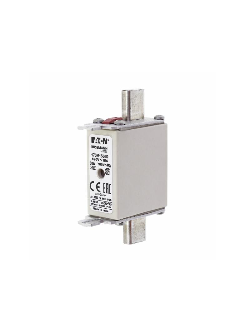 FUSE 80A 690V aR DIN 000 HSDNH Wkładka szybka 80A 690V aR DIN 000 podwójny wskaźnik 170M1566D EATON