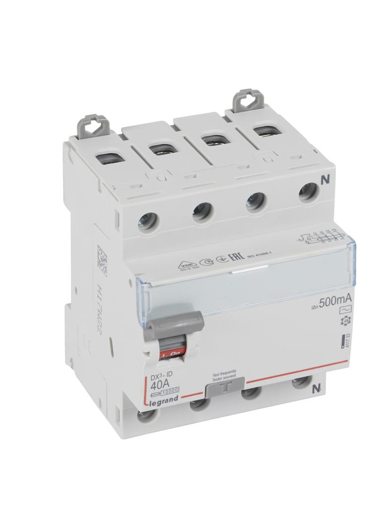 WYŁĄCZNIK RÓŻNICOWOPRĄDOWY P 304 4P 40A 500MA TYP AC SERII DX3, Legrand