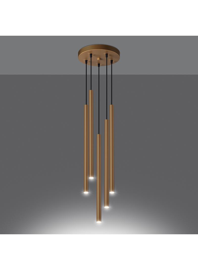 Sollux Lampa wisząca PASTELO 5P złota SL.1174