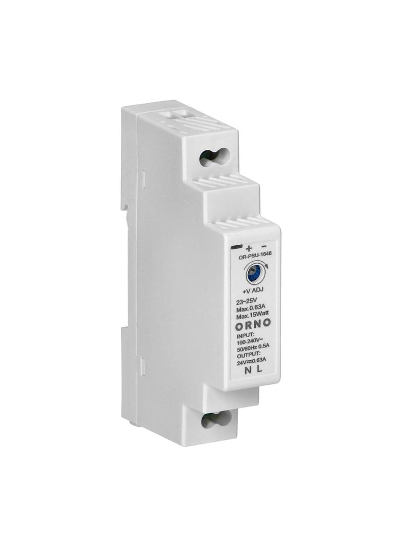 Zasilacz na szynę DIN 24VDC, 0,63A, 15W, szerokość 1 moduł OR-PSU-1646 ORNO