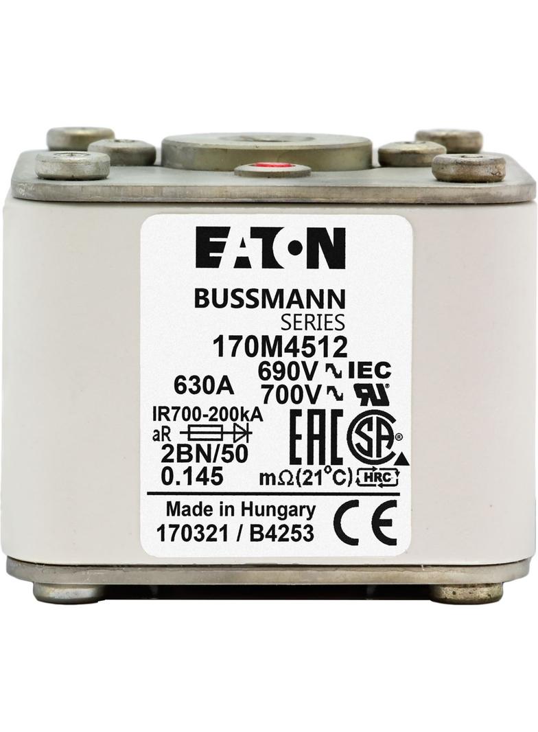 FUSE 630A 690V 2BN/50 AR UC Wkładka szybka 630A AC 690V rozmiar 2 61x77x51 mm aR IEC UL w 170M5412 E