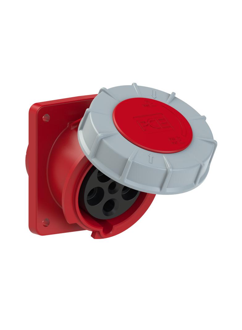 GNIAZDO TABLICOWE SKOŚNE POWER TWIST  63A 400V 3P+Z+N 100x112mm  IP67