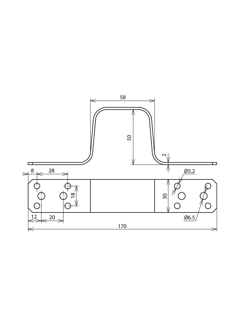 Łącznik elastyczny z płask. dł. 170 mm, Alu