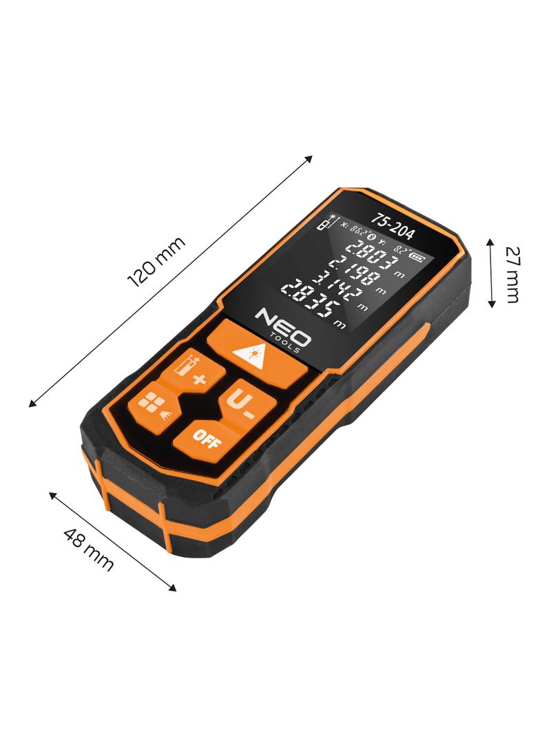 Dalmierz laserowy, zasięg 60 m, IP54