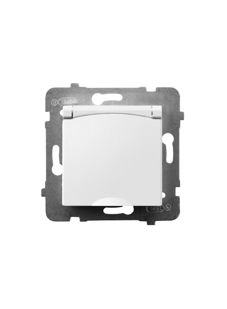 ARIA Gniazdo bryzgoszczelne z uziemieniem IP-44 wieczko w kolorze wyrobu - kolor biały