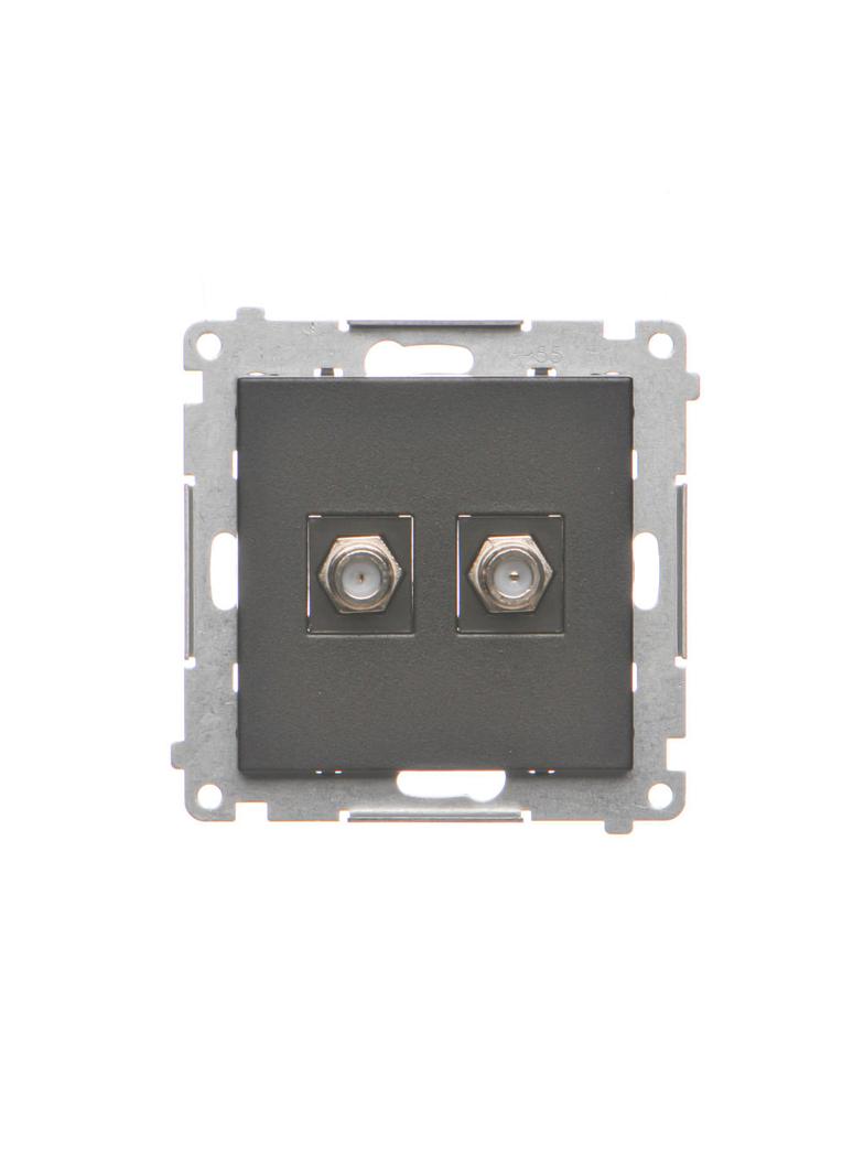 Simon 55 Gniazdo antenowe typu /F/ podwójne Do instalacji indywidualnych Czarny mat