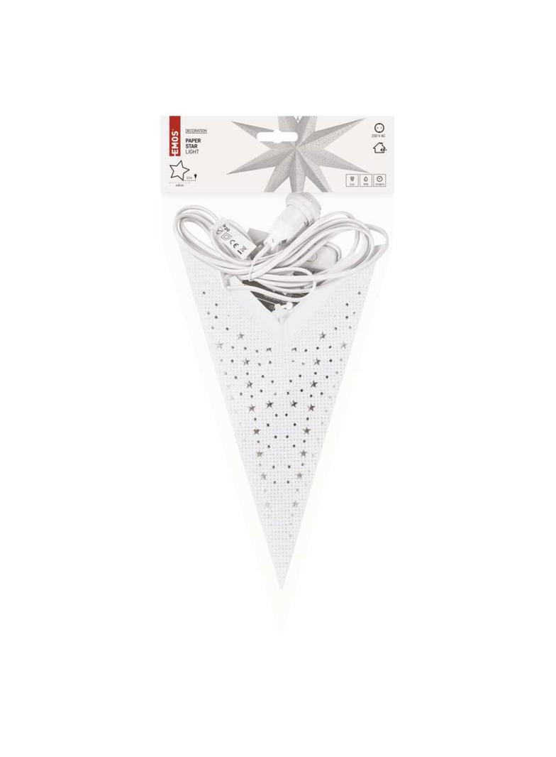 Dekoracja gwiazda papierowa, srebrna, 60 cm, na żarówkę E14, IP20 DCAZ09 EMOS