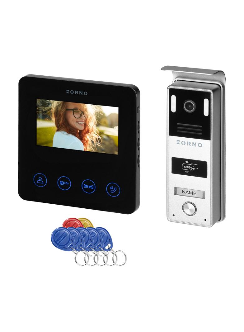 Zestaw wideodomofonowy bezsłuchawkowy monitor 4,3'' LCD z czytnikiem kart i breloków ORNO