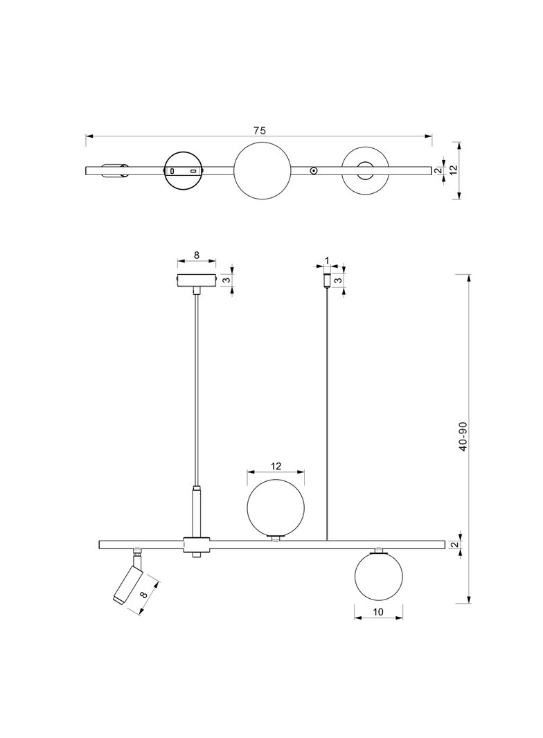 Lampa wisząca SIRIO 3xG9
