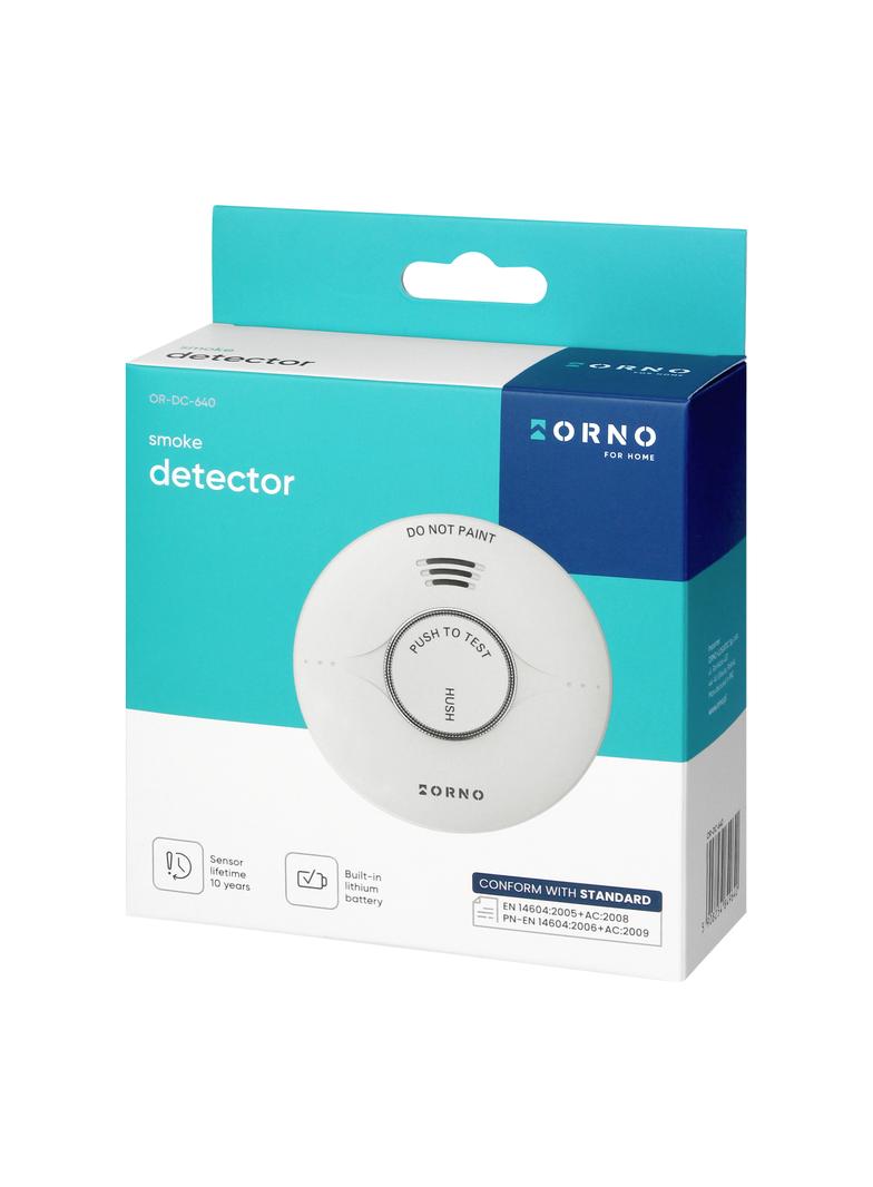 Bateryjny czujnik dymu, wbudowana bateria, żywotność sensora i baterii 10 lat