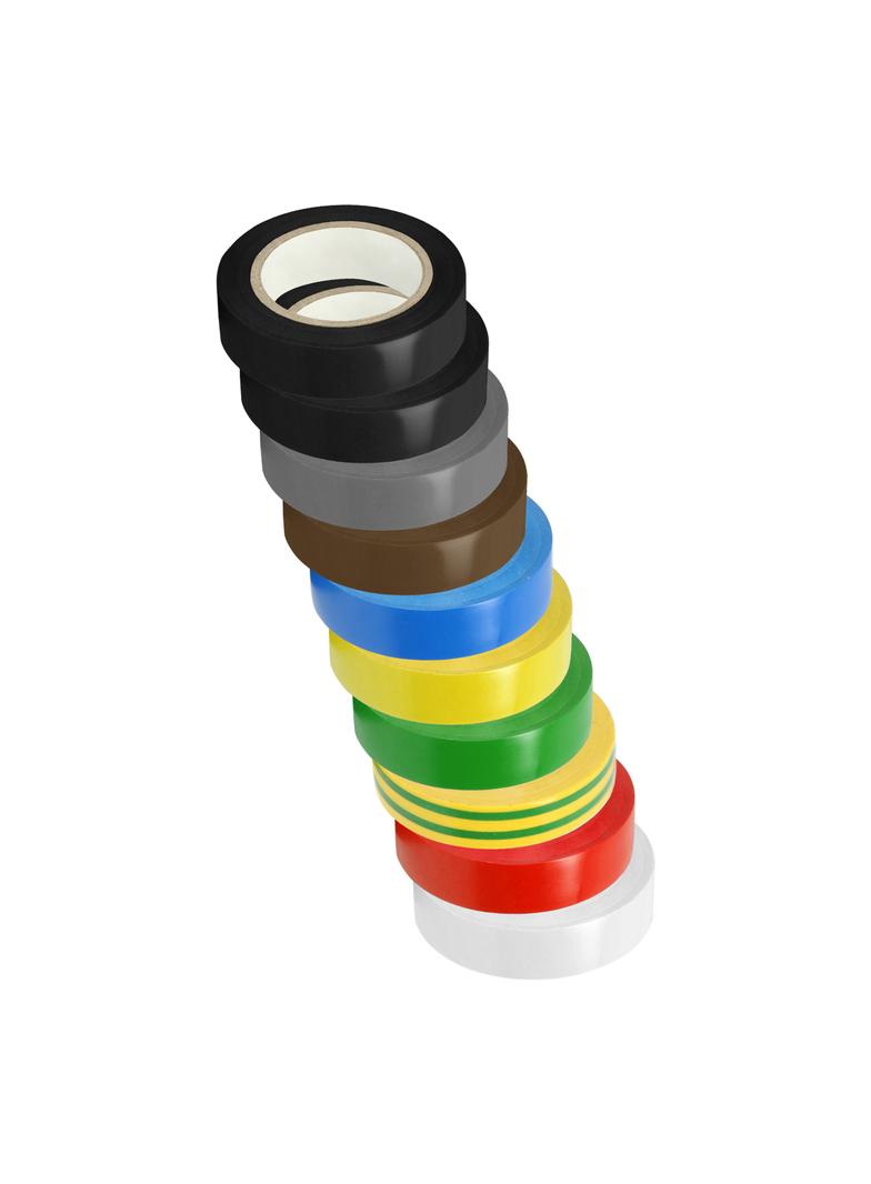 Zestaw 10 taśm 15mm, 2x czarna, szara, brązowa, niebieska, żółta, zielona, żółto-zielona, czerwona,