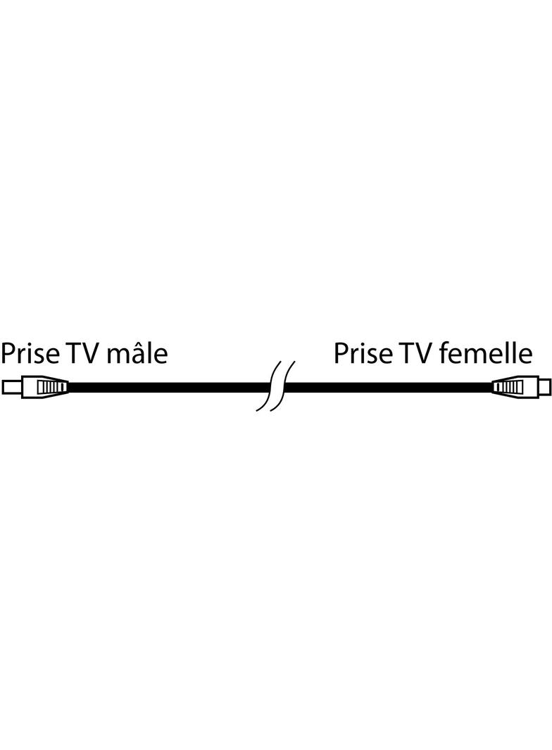 KABEL TV Z 1 WTYKIEM MĘSKIM O9,52 MM I 1 WTYKIEM ŻEŃSKIM O9,52 MM, DŁUGOŚĆ 2 M, Legrand