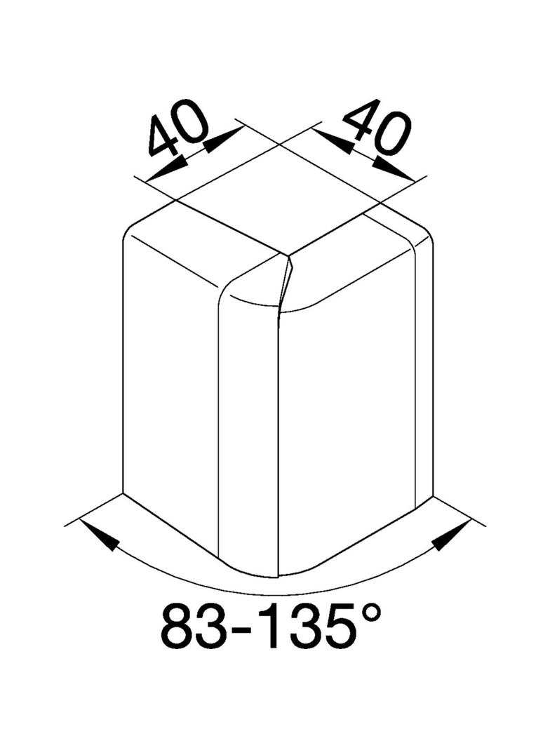 tehalit.SL Kąt zewnętrzny regulowany 20x80 aluminium SL200803D1 HAGER