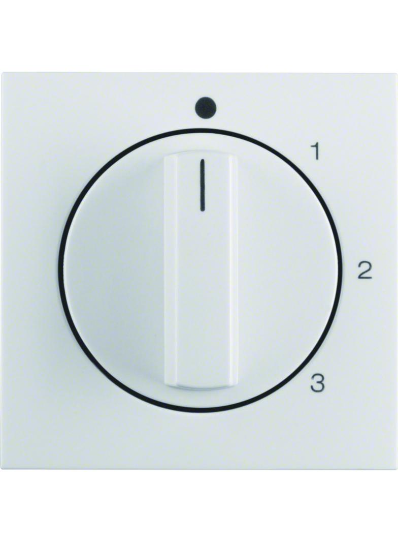 B.Kwadrat Płytka czołowa z pokrętłem do łącznika 3-poz. z  0  biały połysk