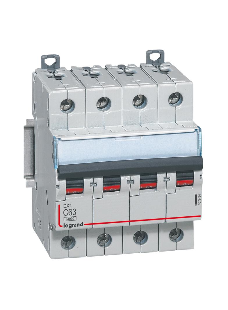 WYŁĄCZNIK NADPRĄDOWY S 304 4P C 63A 6000A SERII DX3, Legrand