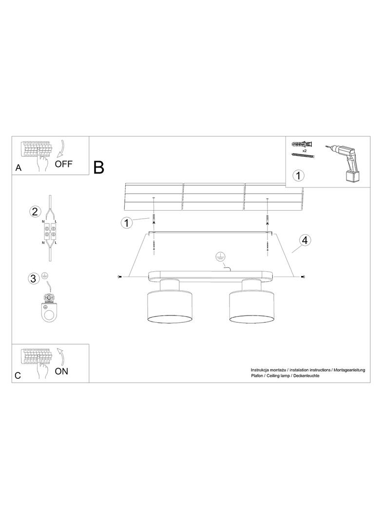Sollux Plafon SAVAR 2 czarny SL.1130