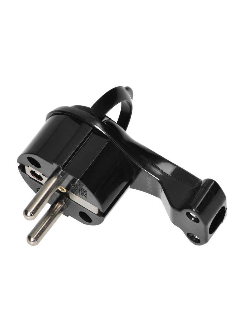Wtyczka Uni-Schuko z uchem czarna OR-AE-13253/B ORNO