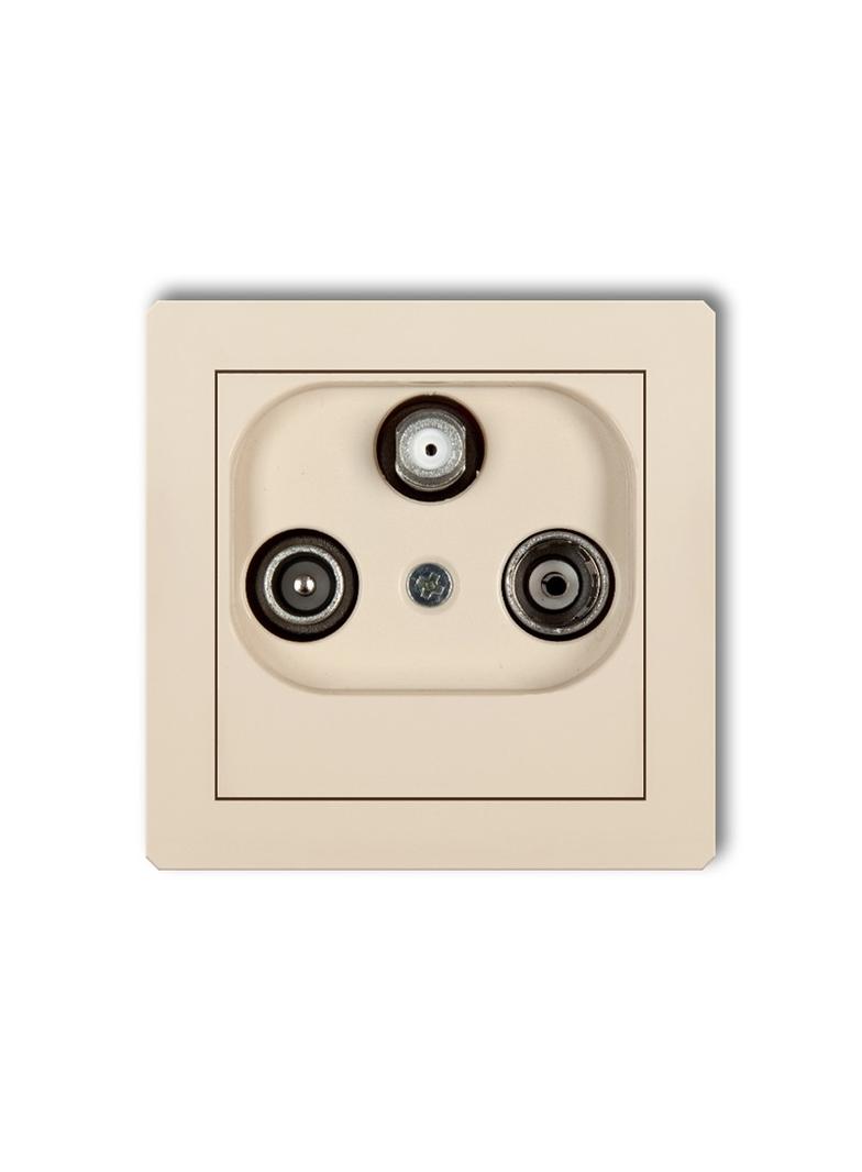 DECO Mechanizm gniazda abonenckiego RTV-SAT końcowego (2 wejścia antenowe) beżowy