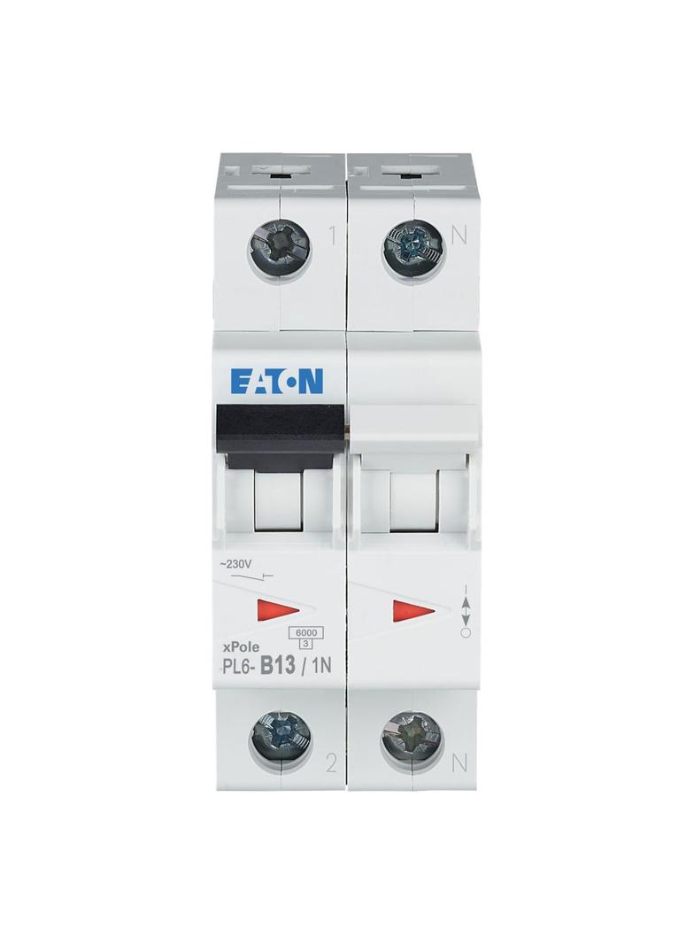 PL6-B13/1N Wyłącznik nadprądowy 6kA B13A 1P+N 106027 EATON