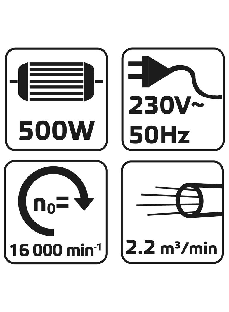 Dmuchawa elektryczna 500W, wydajność 2.2 m3/min