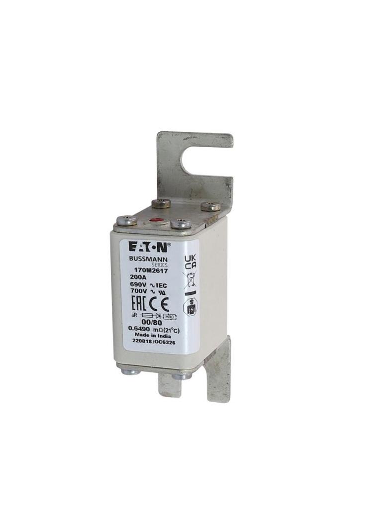 200A 690V aR 00/80 SQ. BODY IND. FUSE Wkładka szybka 200A AC 690V DIN 00 30x51x100 mm aR, 170M2617 E
