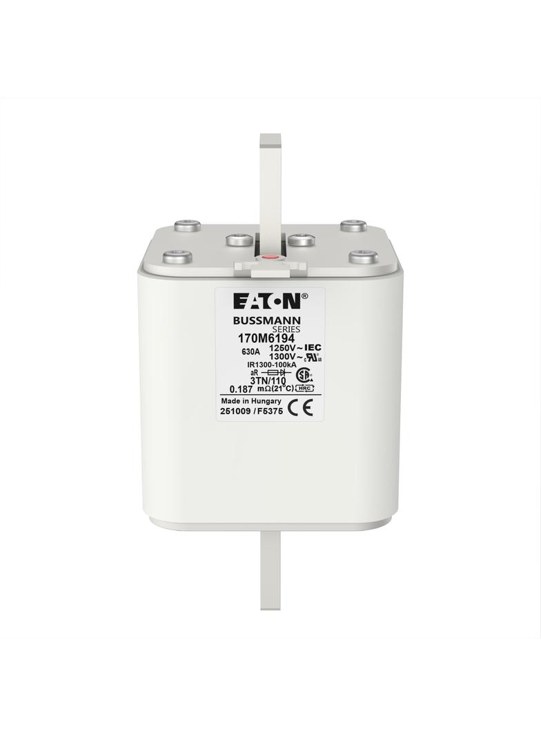 FUSE 630A 1250V 3TN/110 AR CU Wkładka szybka 630A AC 1250V rozmiar 3 76x90x139 mm aR DIN I 170M6194