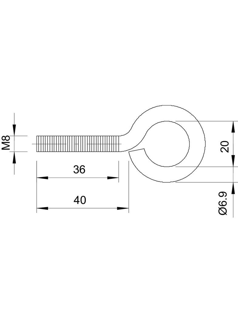 UCHO DO RUSZTOWAŃ.M8X40MM OC.G