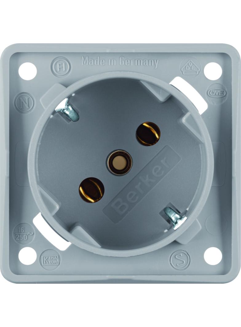 Integro Flow Gniazdo SCHUKO 45°, mechanizm, szary