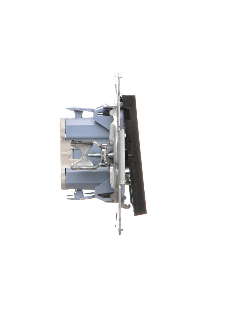 Simon 55 Przycisk zwierny /dzwonek/ z podświetleniem LED szybkozłączka Czarny mat