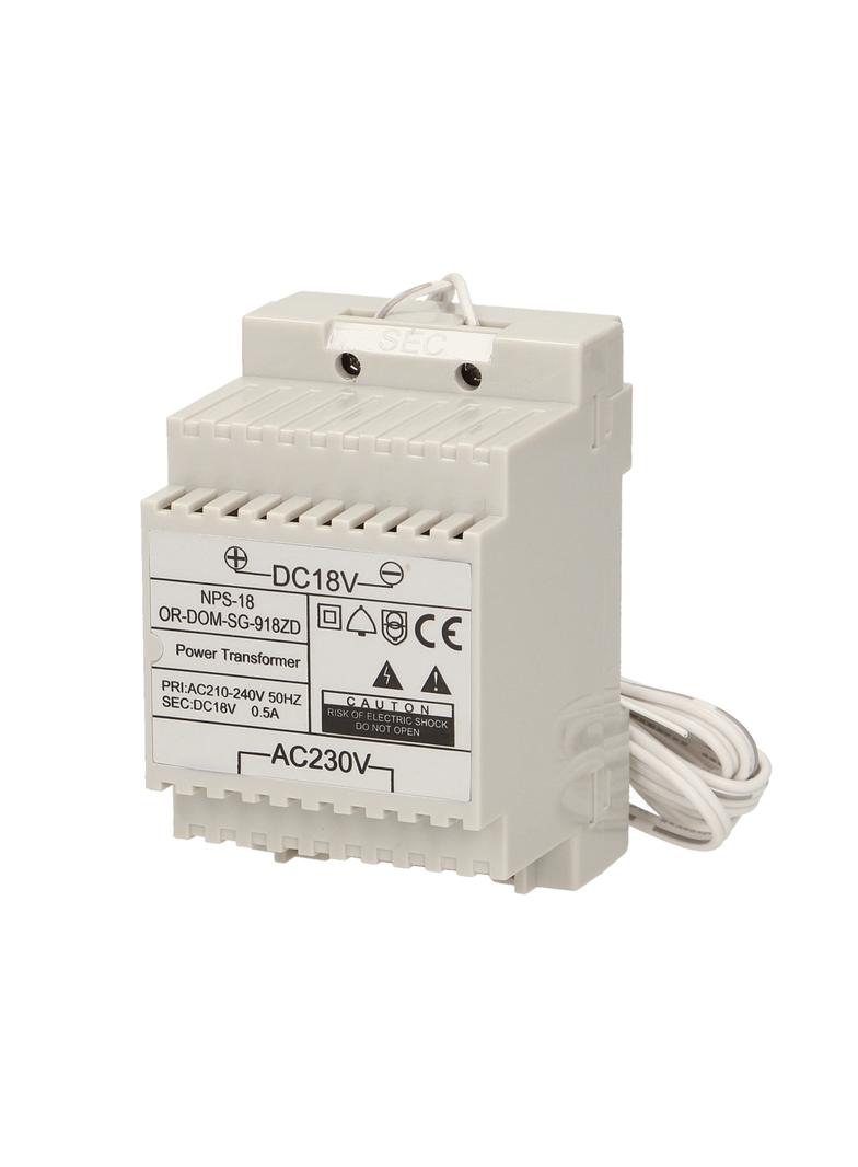 Zasilacz na szynę DIN 18VDC/0,5A do domofonów z serii SAGITTA OR-DOM-SG-918ZD ORNO