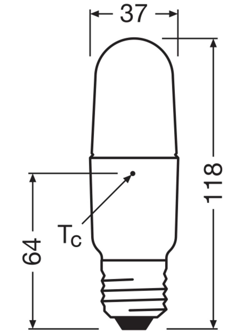 Lampa LED STAR CL STICK FR 60 non-dim 8W 827 E27