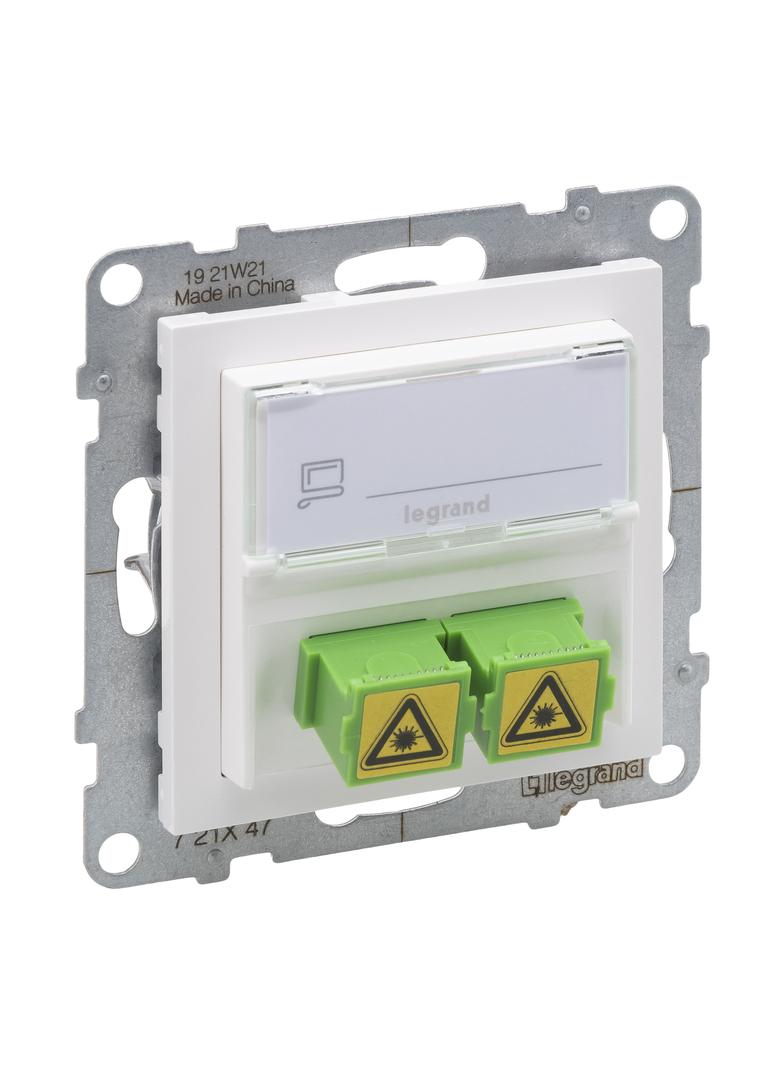 SUNO - Pojedyncze gniazdo śwatłowodowe SC/APC, Biały, Legrand