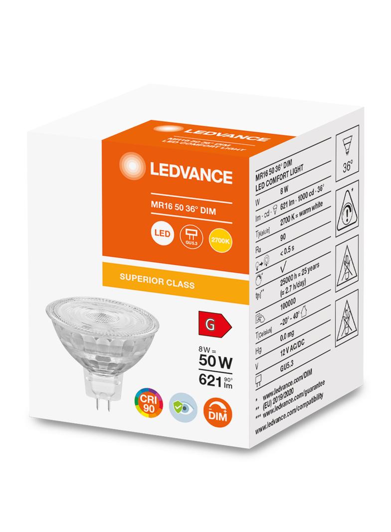 Lampa LED COMFORT/SUPERIOR DIM Spot 50 MR16 Glass 8W/927 GU5.3