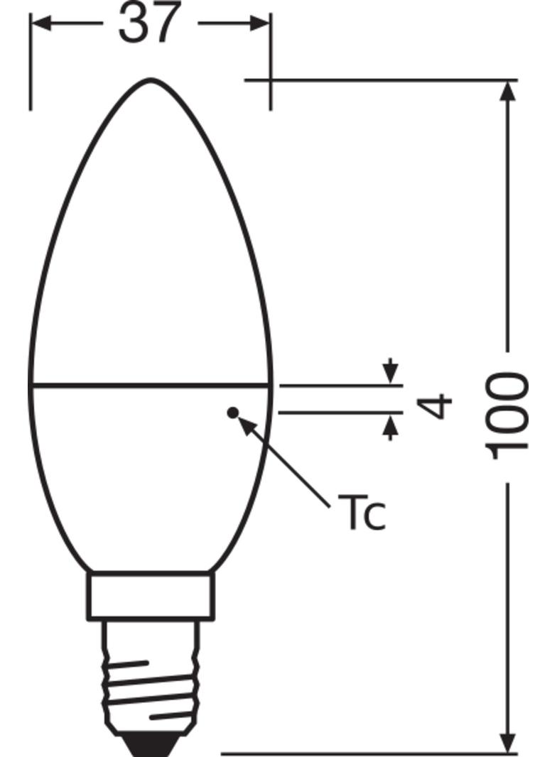 Żarówka LED x2 B37 Świeczka E14 4.9W = 40W 470lm 4000K Neutralna 200° VALUE CLASSIC Osram