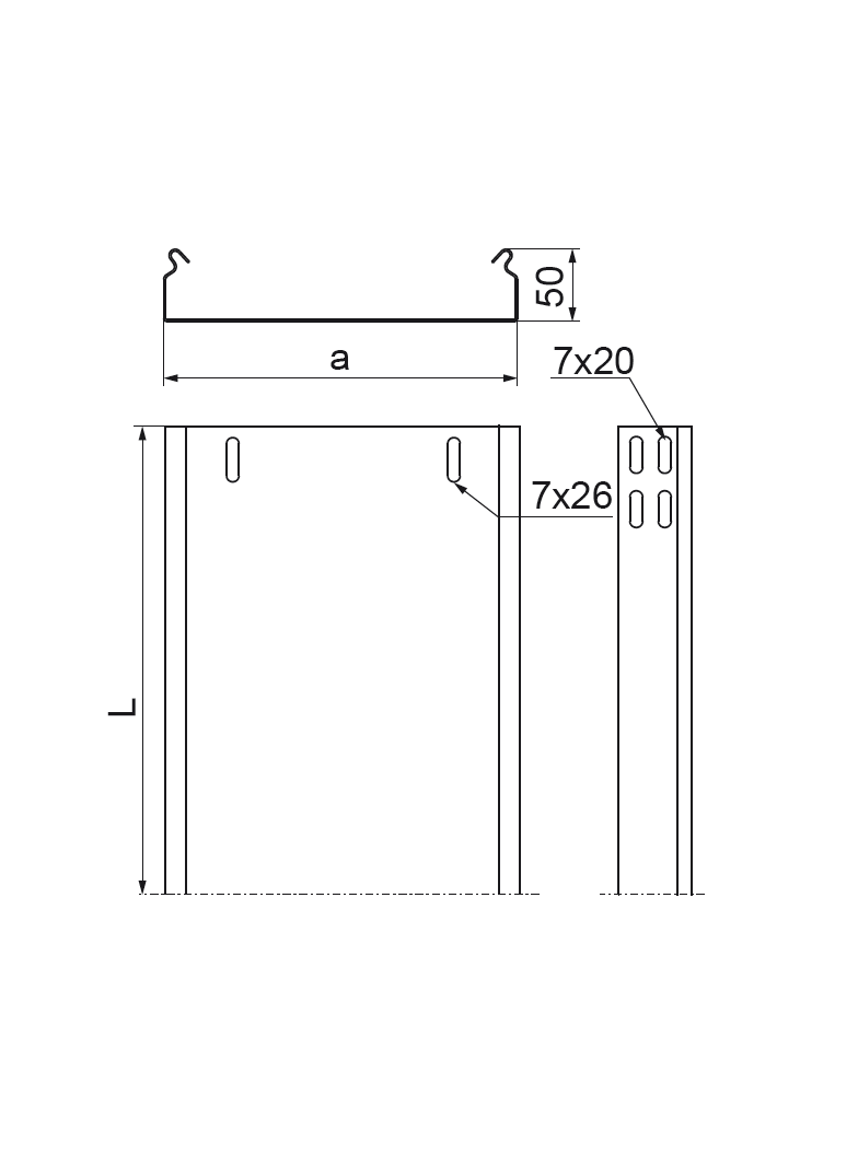 KBP100H50/3 KORYTKO 1,5 MM